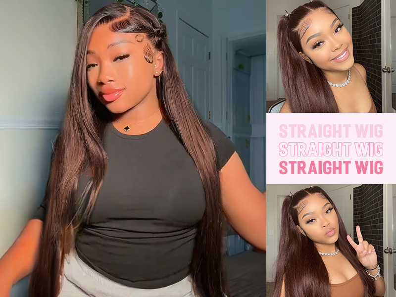 Amazon.com : Hermosa 13x4 Chocolate Brown Lace Front Wigs Human